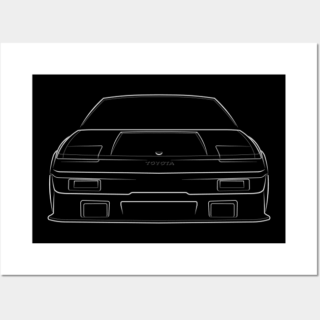 1986 Toyota MR2 W10 - front stencil, white Wall Art by mal_photography